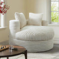 WOWMAX 47 Chaise Longue Ronde Intérieure, Canapé de Sol Surdimensionné en Velours Côtelé avec 2 Coussins Décoratifs