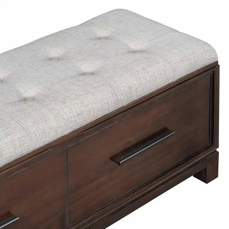 Banc à chaussures avec coussin amovible et rangement dissimulé pour l'entrée et le salon
