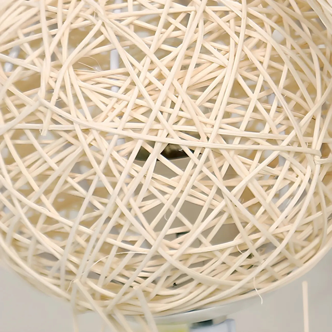 Lampadaire LED en rotin à brancher pour salon