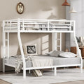 Lit superposé double en métal pour adolescents et adultes, gain de place, réduction du bruit, pas besoin de sommier, blanc