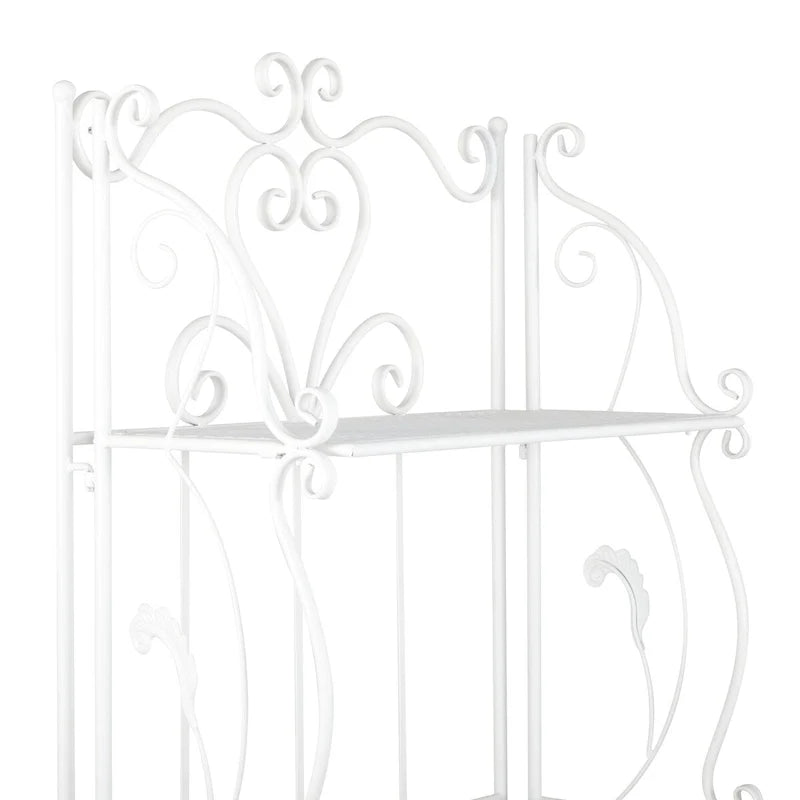 Étagère de Boulanger Pliable Haute à 5 Niveaux en Métal Décoratif pour Intérieur/Extérieur - Or ou Blanc - Roche River Decor