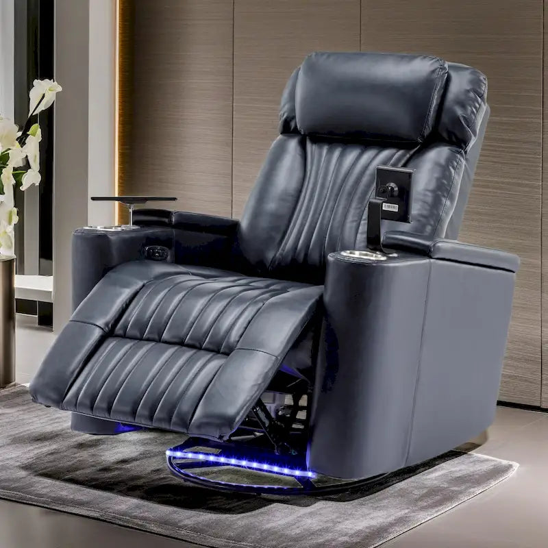 Fauteuil inclinable motorisé de cinéma maison multifonctionnel pivotant à 270°