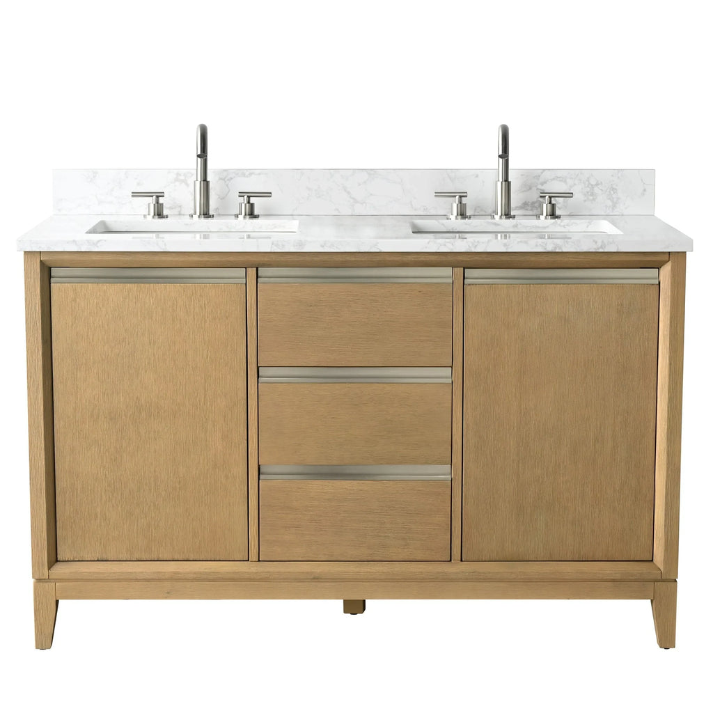 Meuble-lavabo Vanity Art avec évier en céramique et dessus en marbre reconstitué
