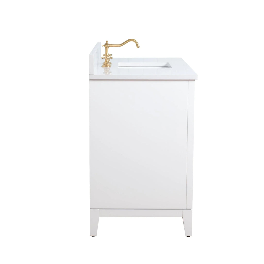 Meuble-lavabo Vanity Art avec évier en céramique et dessus en marbre reconstitué