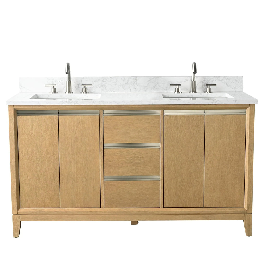 Meuble-lavabo Vanity Art avec évier en céramique et dessus en marbre reconstitué