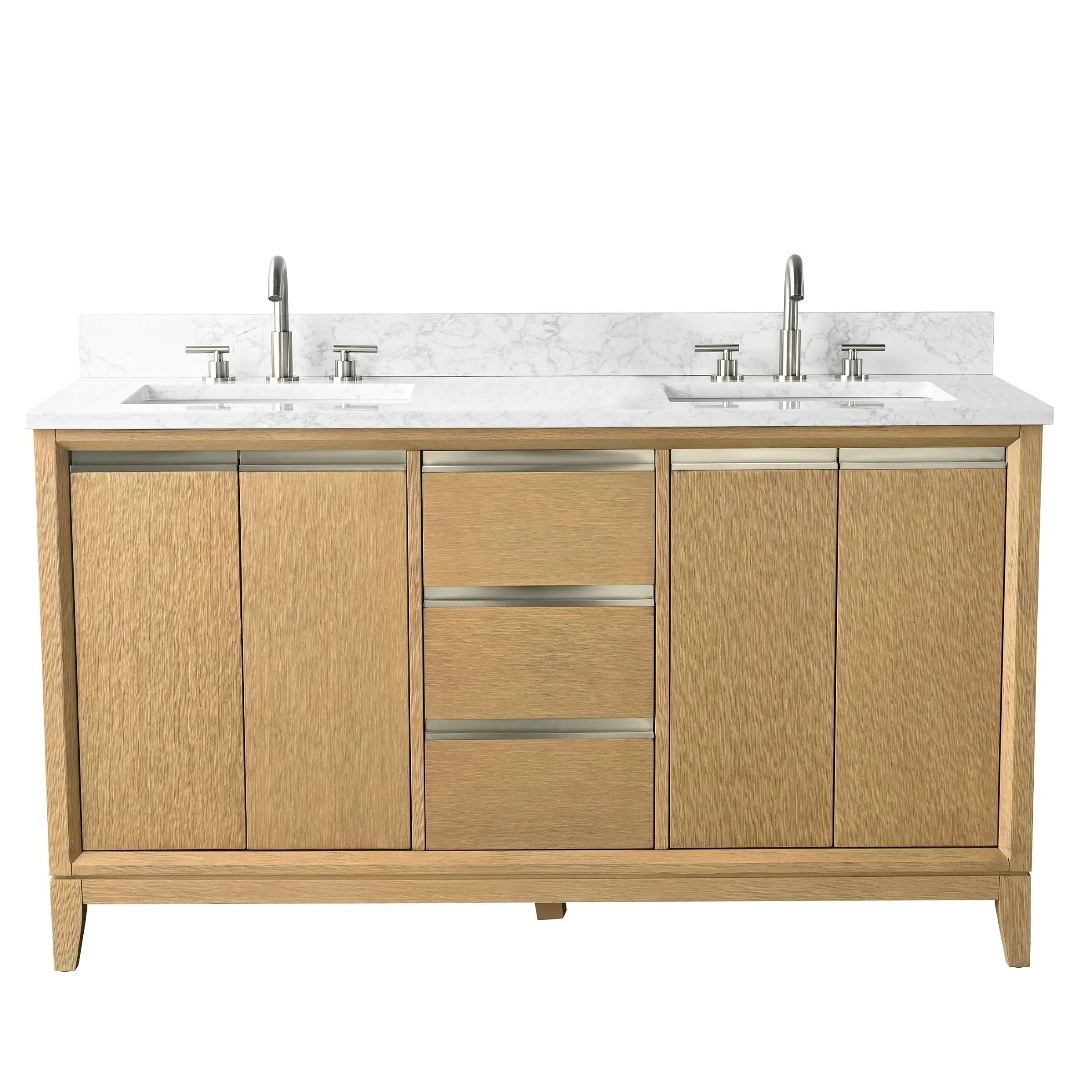 Meuble-lavabo Vanity Art avec évier en céramique et dessus en marbre reconstitué