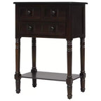 Console en bois rectangulaire de 60 cm avec 3 tiroirs, table d'entrée, finition bois naturel