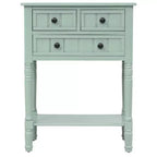 Console en bois rectangulaire de 60 cm avec 3 tiroirs, table d'entrée, finition bois naturel