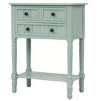 Console en bois rectangulaire de 60 cm avec 3 tiroirs, table d'entrée, finition bois naturel