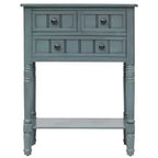 Console en bois rectangulaire de 60 cm avec 3 tiroirs, table d'entrée, finition bois naturel