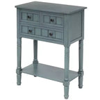Console en bois rectangulaire de 60 cm avec 3 tiroirs, table d'entrée, finition bois naturel