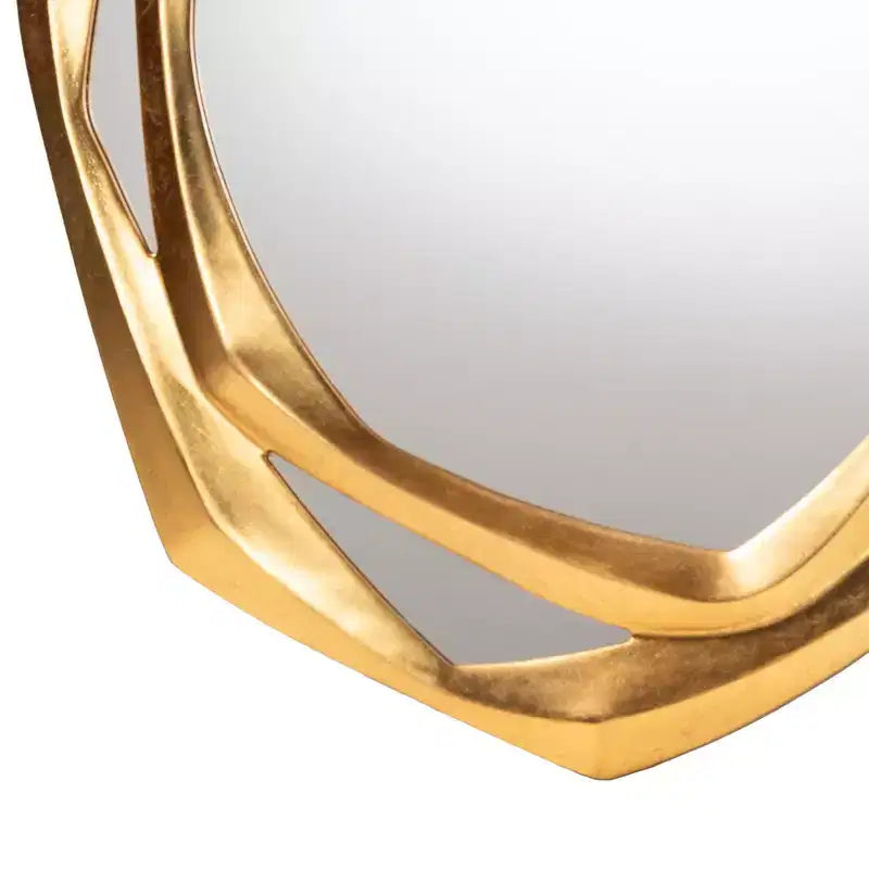 Miroir mural décoratif à accents de feuille d'or antique, d'inspiration vintage