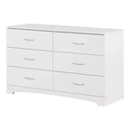 HomeStock 6.5 in.H Particle Board Horizontal Dressers with 6 - Drawers in White Finish