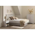 Commode verticale à 5 tiroirs, finition blanche, meuble de rangement de chambre à coucher