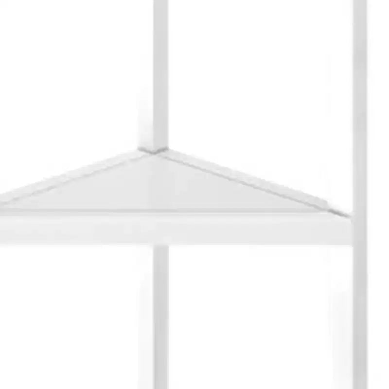 Bibliothèque d'angle en bois massif blanc avec étagères ouvertes, étagère de rangement peu encombrante pour salon et bureau