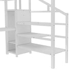 Lit superposé en métal avec bureau en L, port USB, armoire et étagère réglable, lumière LED, pour adolescents et adultes