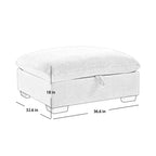 Banc de rangement carré en velours côtelé avec espace de rangement caché, repose-pieds rembourré pour salon et chambre à coucher