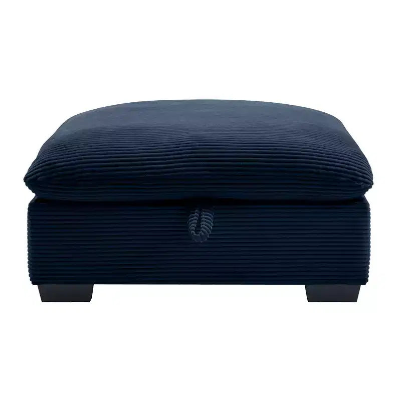 Banc de rangement carré en velours côtelé avec espace de rangement caché, repose-pieds rembourré pour salon et chambre à coucher
