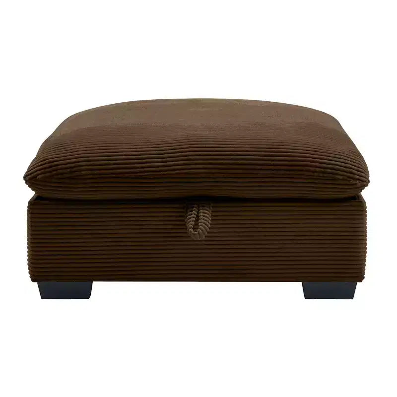 Banc de rangement carré en velours côtelé avec espace de rangement caché, repose-pieds rembourré pour salon et chambre à coucher