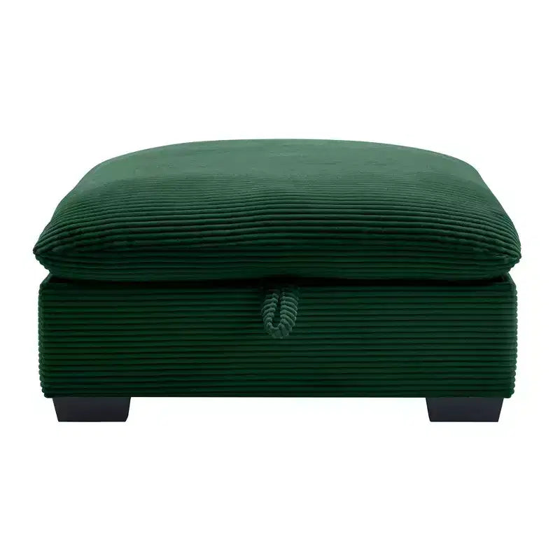 Banc de rangement carré en velours côtelé avec espace de rangement caché, repose-pieds rembourré pour salon et chambre à coucher