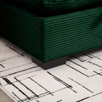 Banc de rangement carré en velours côtelé avec espace de rangement caché, repose-pieds rembourré pour salon et chambre à coucher