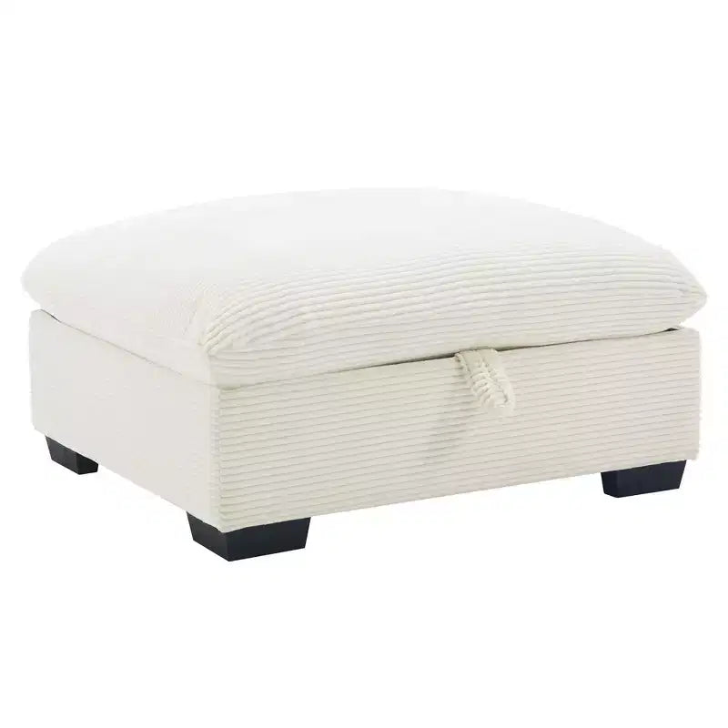 Banc de rangement carré en velours côtelé avec espace de rangement caché, repose-pieds rembourré pour salon et chambre à coucher