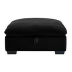 Banc de rangement carré en velours côtelé avec espace de rangement caché, repose-pieds rembourré pour salon et chambre à coucher