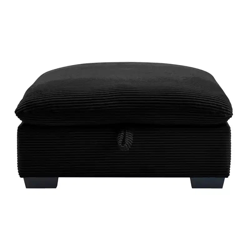 Banc de rangement carré en velours côtelé avec espace de rangement caché, repose-pieds rembourré pour salon et chambre à coucher