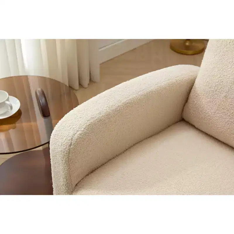 Fauteuil à bascule moderne avec poche latérale, fauteuil à dossier haut rembourré pour chambre, salon et chambre de bébé