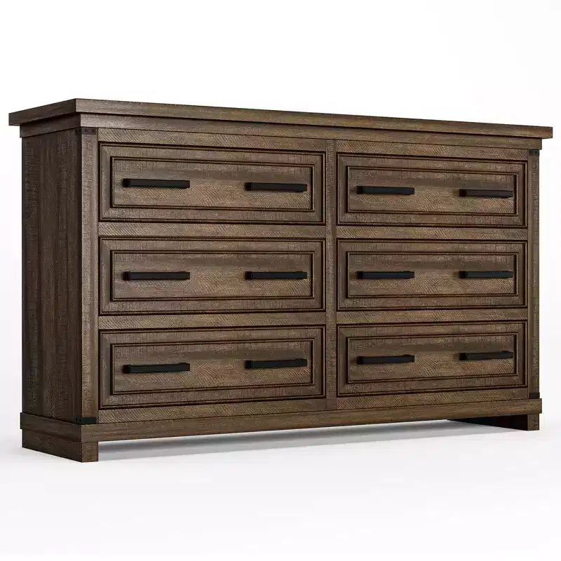 Farmhouse 6/8 Drawer Dresser for Bedroom, 55 Rustic Wood Chest of Drawers,Easy Pull Handles for Storage Clothes,Vintage Storage Organizer for Living