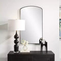 Miroir mural arqué noir mat, 24" x 40", profil moderne fin