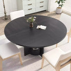 Table à manger ronde de ferme 47 po pour 4 à 6 personnes, en bois avec étagère de rangement et pieds réglables, pour salle à manger et salon
