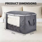 Lot de 6 sacs de rangement pliables pour vêtements avec fenêtre transparente, poignées et fermetures éclair bidirectionnelles, grands organisateurs de placard