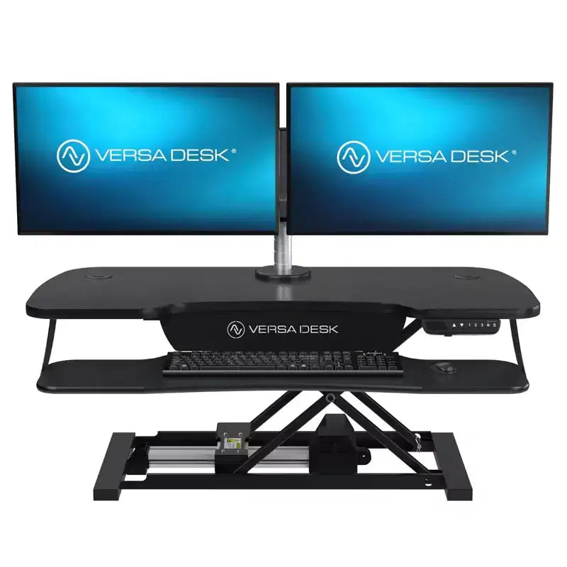 Convertisseur de bureau assis-debout électrique réglable en hauteur 40", port USB, contrôle via application, noir