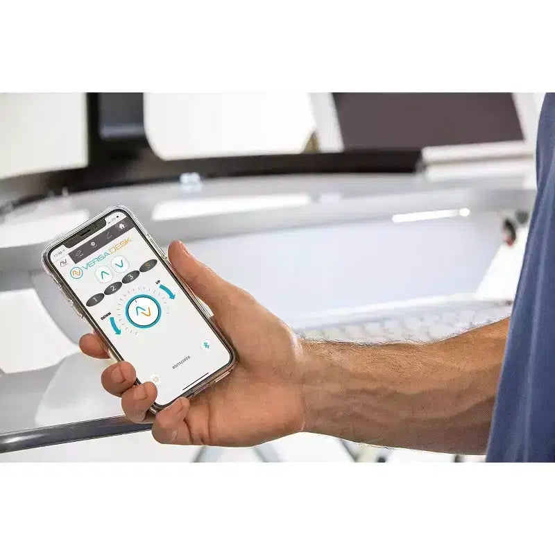 Convertisseur de bureau assis-debout électrique réglable en hauteur 40", port USB, contrôle via application, noir