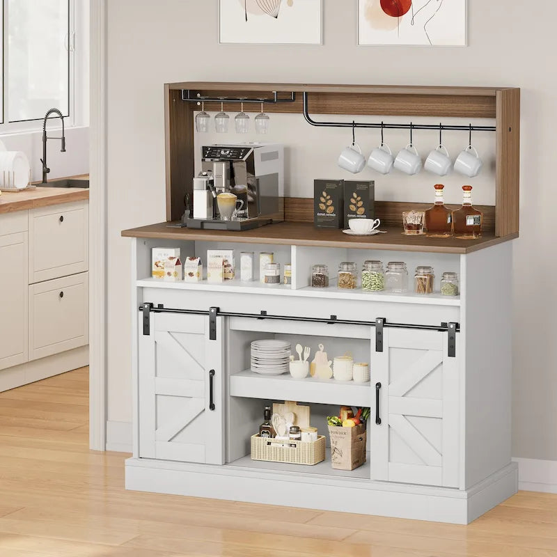 Meuble bas de bar à café Moasis Farmhouse - 38,4 P x 119,9 L x 130,8 H