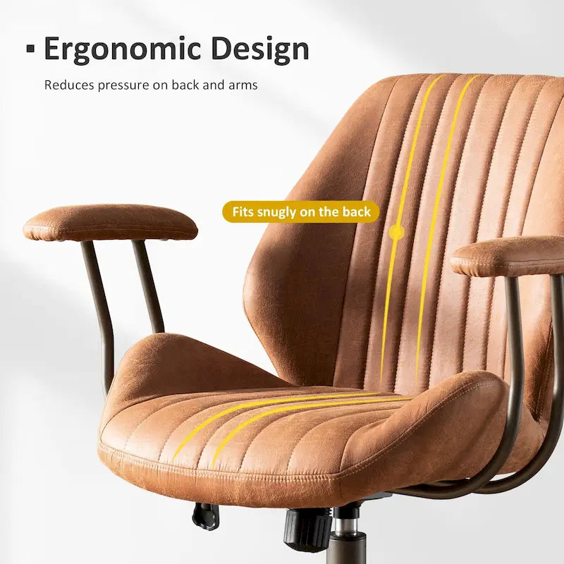 Chaise de bureau ergonomique en suède avec support lombaire
