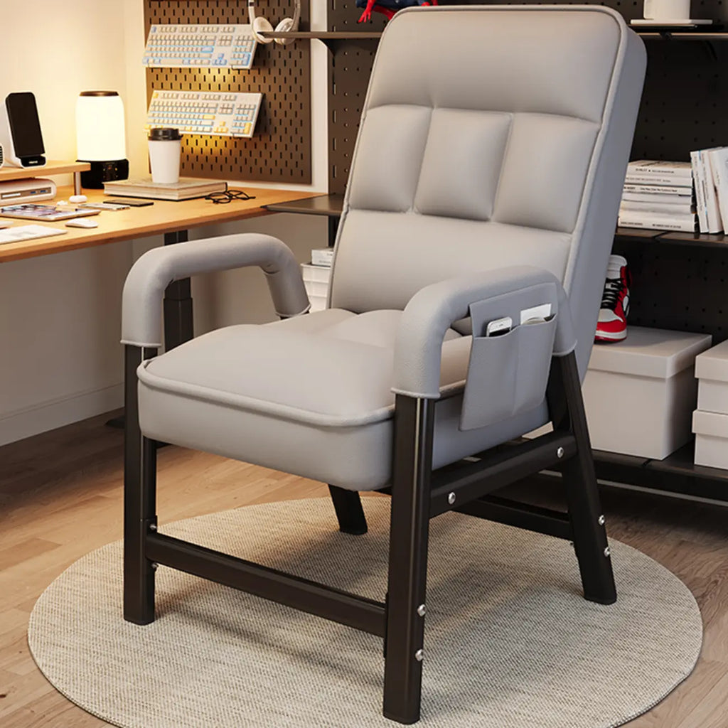 Chaise de bureau moderne à 4 pieds, rembourrée, gris