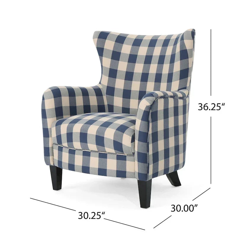 Fauteuil rembourré à dossier haut avec pieds en bois Modern Retro 30.25 pour le salon