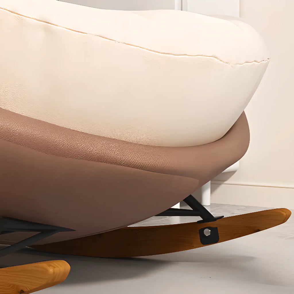 Fauteuil à bascule scandinave rembourré avec ottoman en option