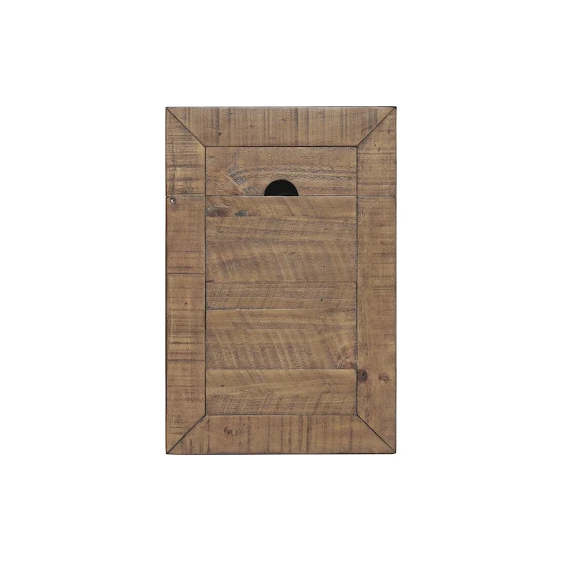 Table d'appoint de chevet Monterey en bois massif avec prises de courant cachées