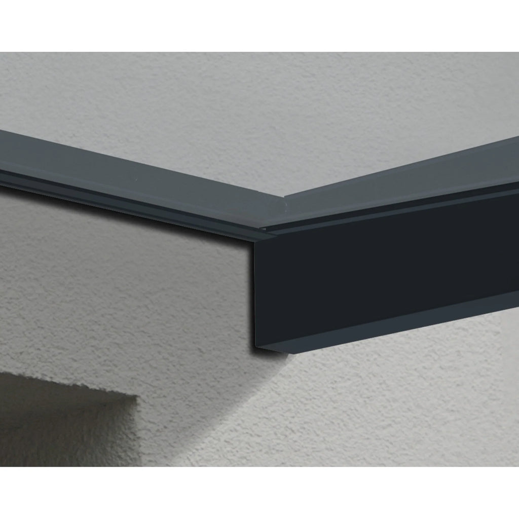 Auvent Sophia gris transparent pour portes et fenêtres de 0,9 m