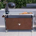 Chariot de barbecue extérieur avec plateau en acier inoxydable (sans tabouret)