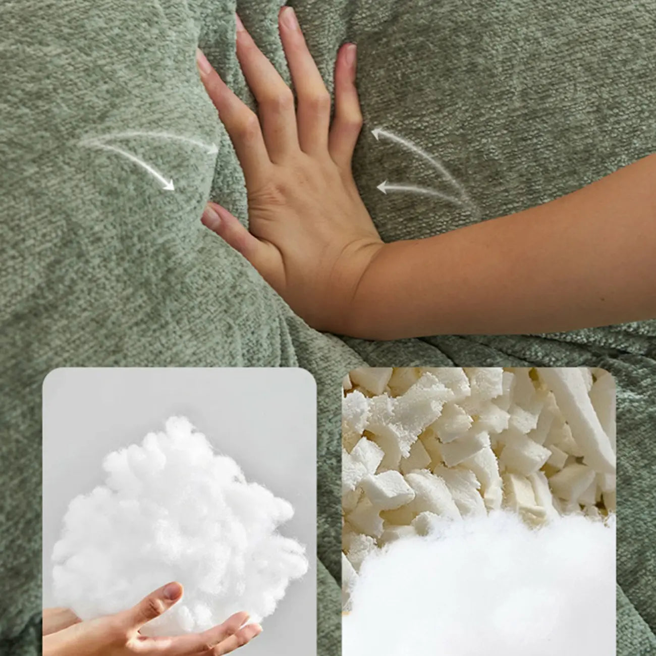 Fauteuil à bascule ergonomique rembourré en velours moderne pour chambre de bébé