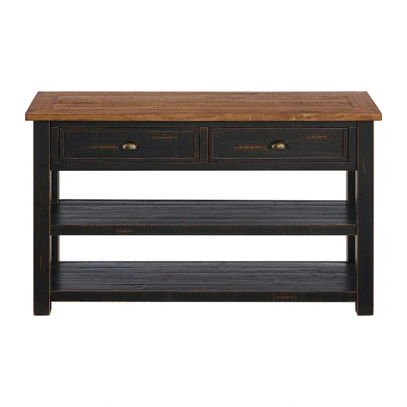 The Gray Barn Downington Table console de canapé à 2 tiroirs en bois massif