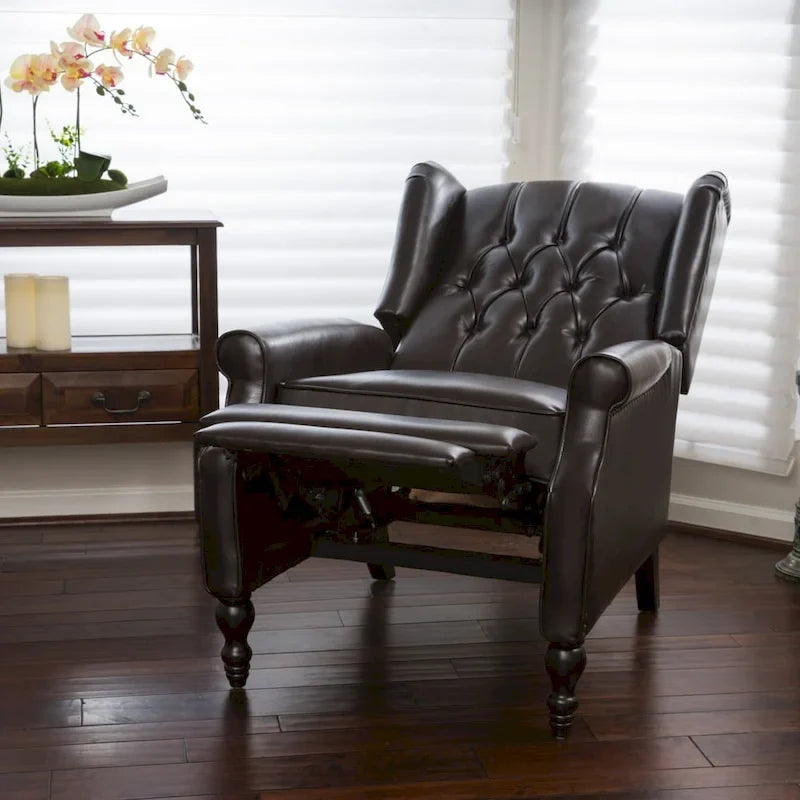 Fauteuil inclinable en cuir reconstitué Walter Brown par Christopher Knight Home