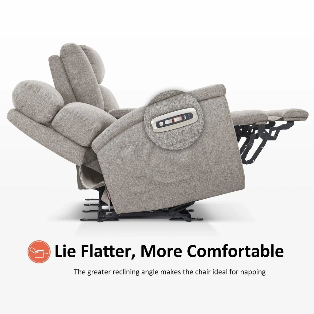 Canapé inclinable électrique MCombo 60,2 po avec massage et double chauffage, appuie-tête réglable, ports USB et Type C, tissu