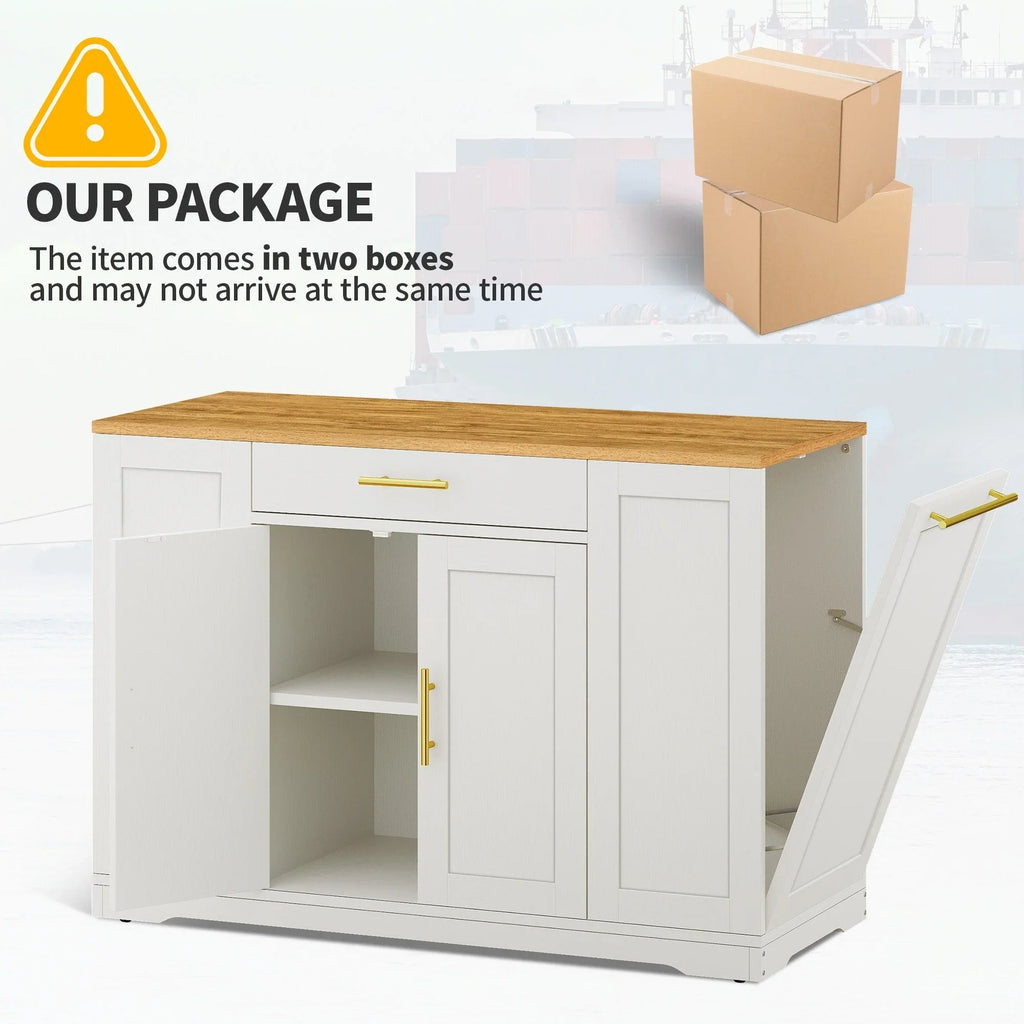 Moasis 53 pouces, îlot de cuisine roulant, armoire de rangement, chariot de cuisine mobile portable