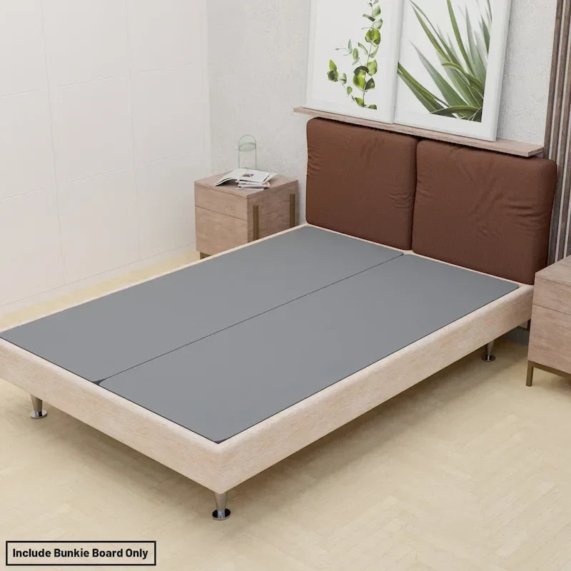 ONETAN, Sommier tapissier fendu de 3,8 cm pour matelas/support de lit - Entièrement assemblé, confort et soutien améliorés, gris