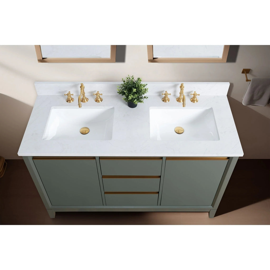 Meuble-lavabo Vanity Art avec évier en céramique et dessus en marbre reconstitué